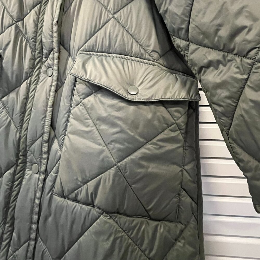 ZARA Olive/ Green Oversized Quilted Coat /Puffer Small - Picture 5 of 6